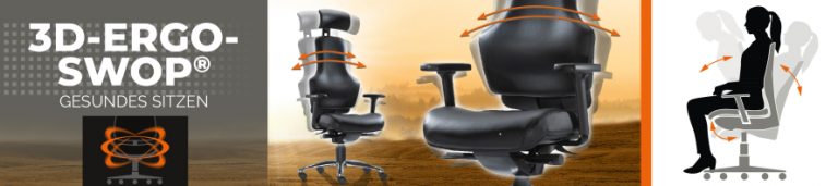 3D-ErgoSWOP® Bürostühle und Sitzlösungen nach Dr. med. Peter Stehle aus der STEIFENSAND Ergonomie- und Sitzforschung.